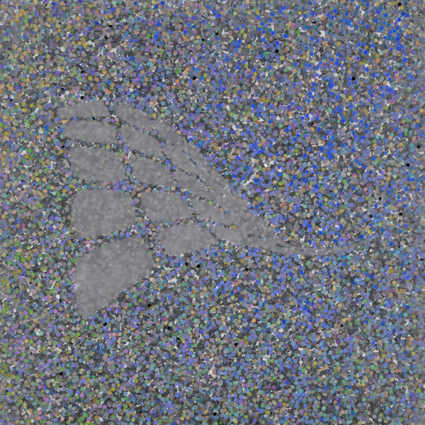 Holographic glitter cast acrylic sheet, 1/8 inch 3mm, with laser engraved test pattern