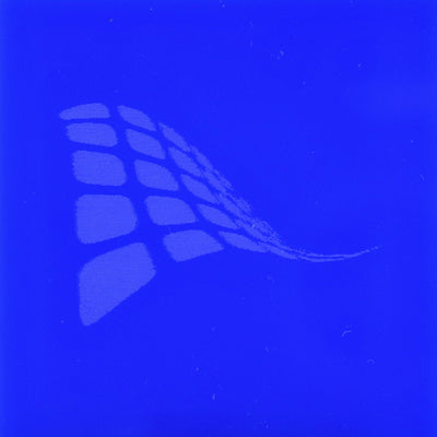 Royal Blue cast acrylic sheet, 1/8 inch 3mm, with laser engraved test pattern