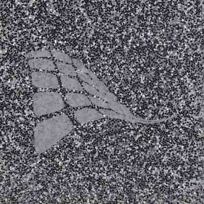 Silver glitter cast acrylic sheet, 1/8 inch 3mm, with laser engraved test pattern