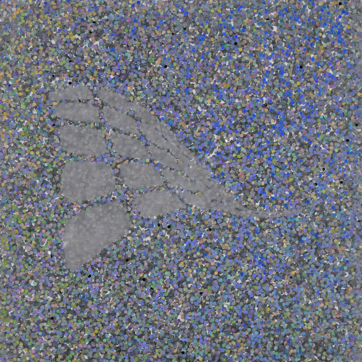 Holographic glitter cast acrylic sheet, 1/8 inch 3mm, with laser engraved test pattern