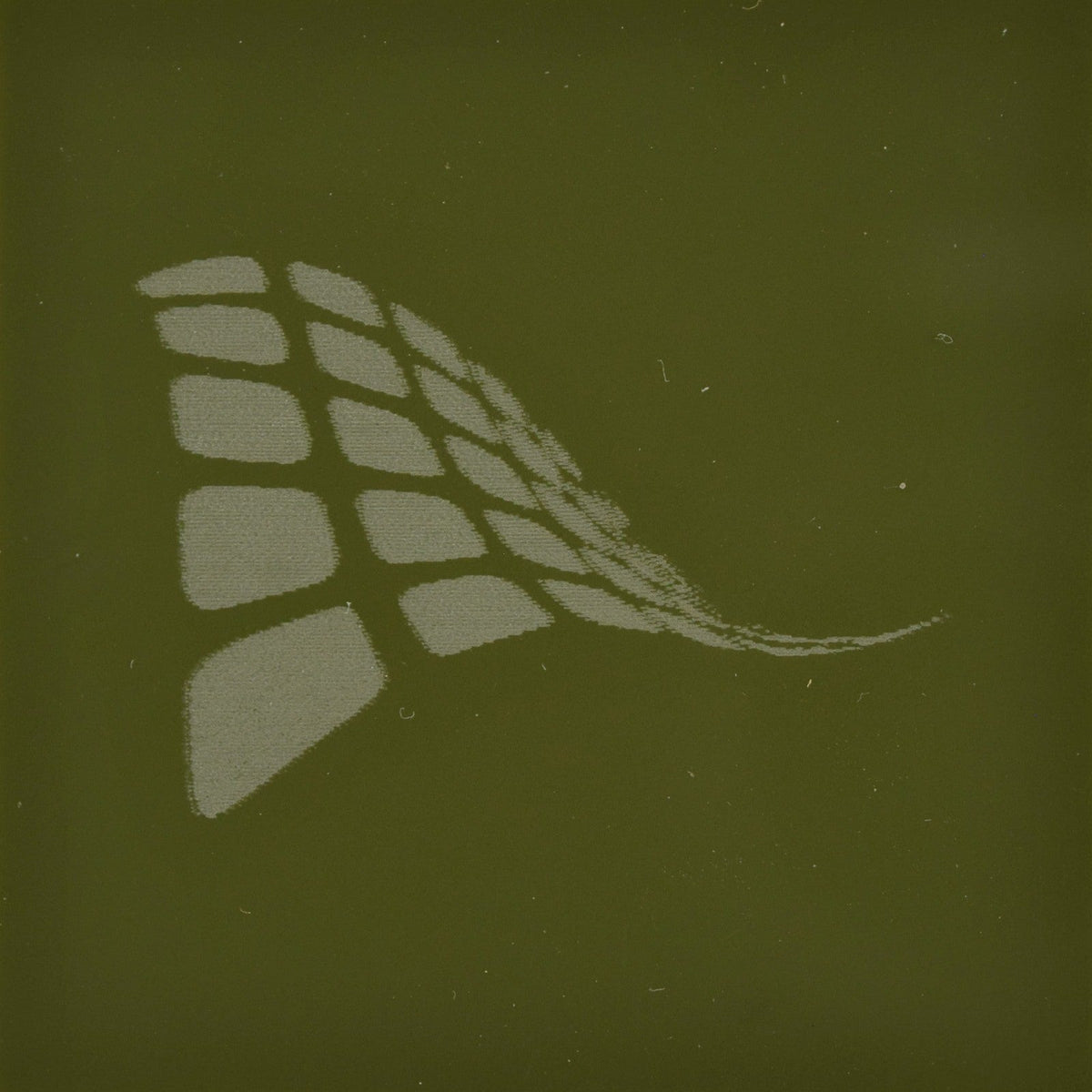 Olive cast acrylic sheet, 1/8 inch 3mm, with laser engraved test pattern
