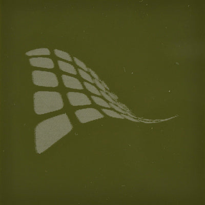 Olive cast acrylic sheet, 1/8 inch 3mm, with laser engraved test pattern