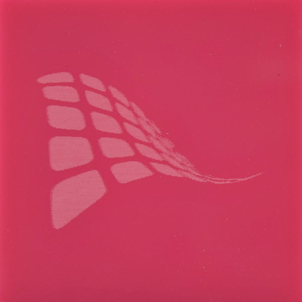 Pink cast acrylic sheet, 1/8 inch 3mm, with laser engraved test pattern