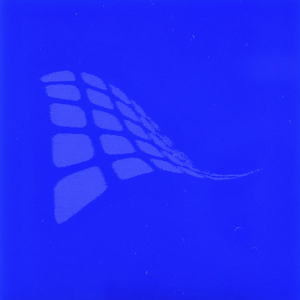Royal Blue cast acrylic sheet, 1/8 inch 3mm, with laser engraved test pattern