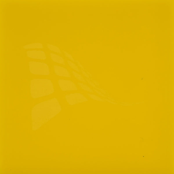 Safety yellow cast acrylic sheet, 1/8 inch 3mm, with laser engraved test pattern