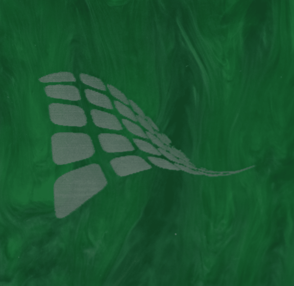 Emerald pearl cast acrylic sheet, 1/8 inch (3mm), 12 by 19 inches